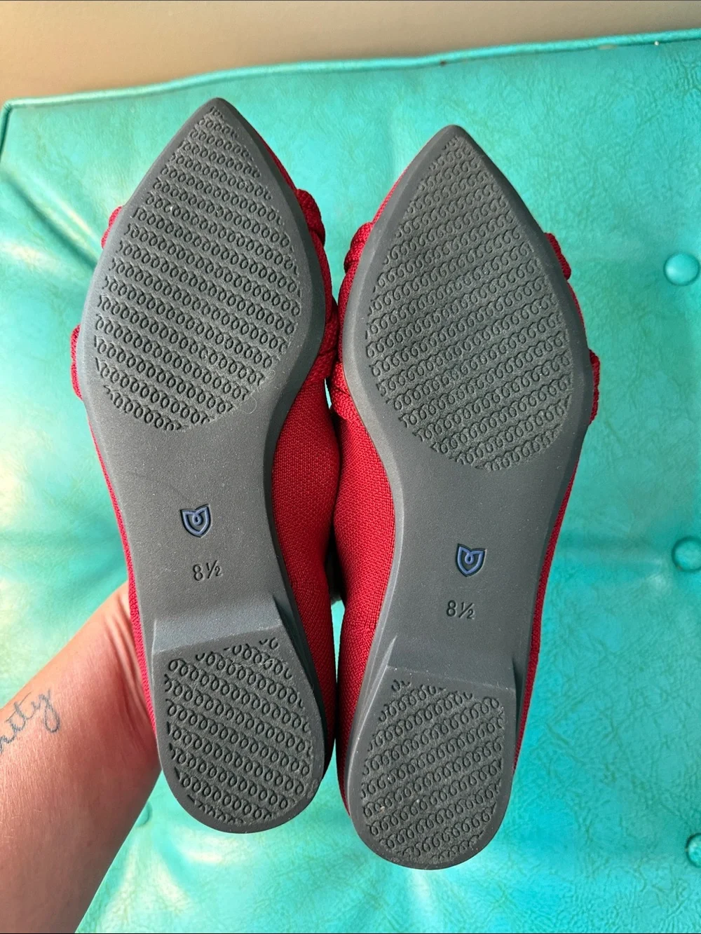 3 pair Rothy’s red and black knot points+ Desert Cat leopard flat washable 8.5